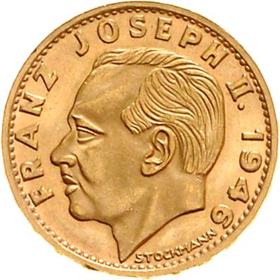 Franz Josef II. 1938-1989, GOLD - Münzen, Medaillen und Papiergeld