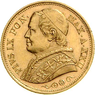 Pius IX. 1846-1878 GOLD - Münzen, Medaillen und Papiergeld