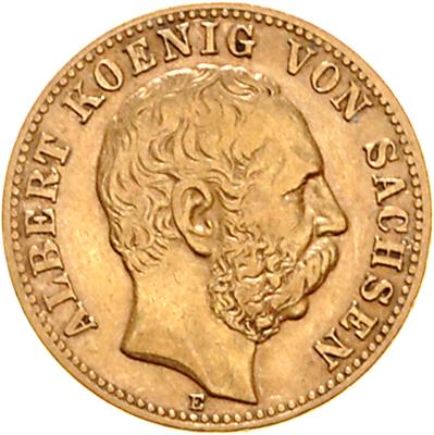 Sachsen, Albert 1873-1902, GOLD - Mince a medaile