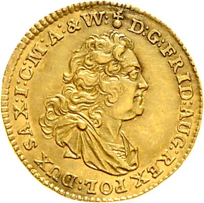 Sachsen, Friedrich August II.1733-1763, König von Polen, GOLD - Münzen, Medaillen und Papiergeld
