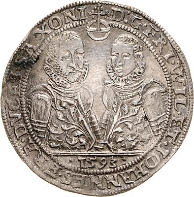 Sachsen- Weimar, alte Linie, Friedrich Wilhelm I. zu Altenburg und Johann zu Weimar 1573-1602 - Mince a medaile