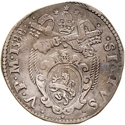 Sixtus V. 1585-1590 - Münzen, Medaillen und Papiergeld