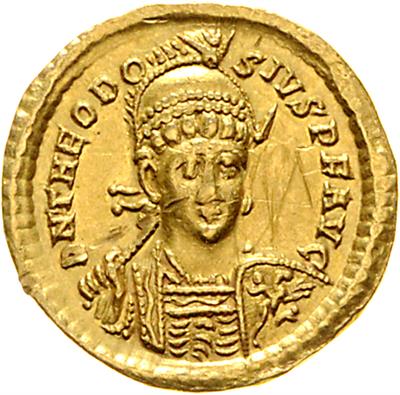 Theodosius II. 402-450, GOLD - Münzen, Medaillen und Papiergeld