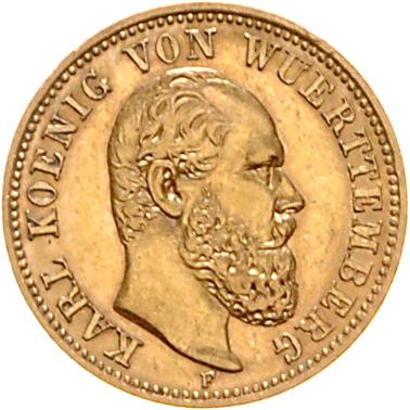 Württemberg, Karl . 1864-1891, GOLD - Monete, medaglie e carta moneta
