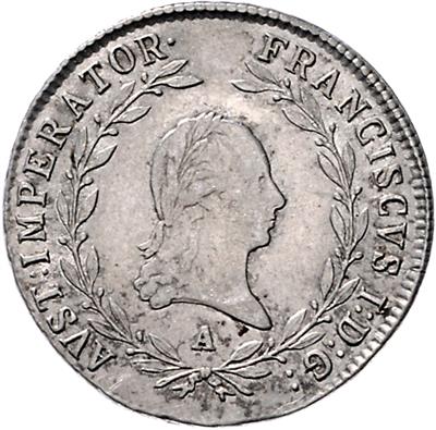 (10 AR) 20 Kreuzer alle verschieden, Franz I. Stefan (1x), Franz II./ I. (8x), Ferdinand I. (1x) III/IV - Coins, medals and paper money
