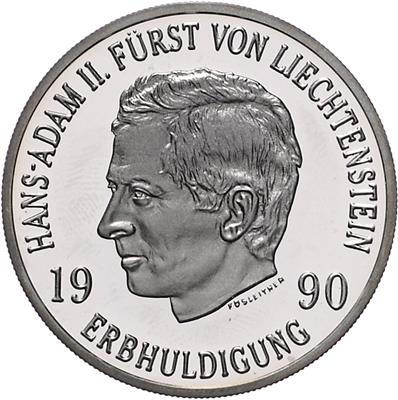 Hans Adam II. 1990- - Coins, medals and paper money
