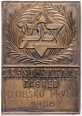 Judaica, Sportverein Makabi Zagreb - Monete, medaglie e carta moneta