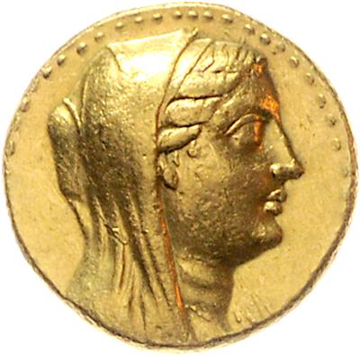 Ptolemaios III. 246-222 v. C für Berenike II. GOLD - Coins, medals and paper money