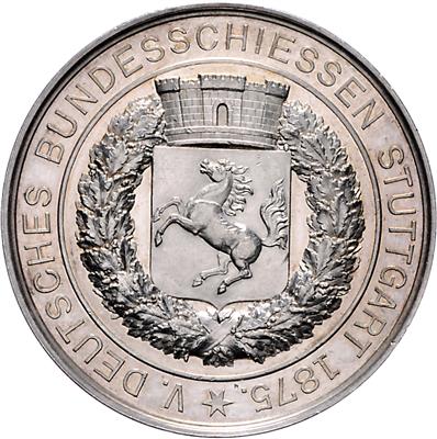 V. Deutsches Bundesschießen in Stuttgart 1875 - Münzen, Medaillen und Papiergeld