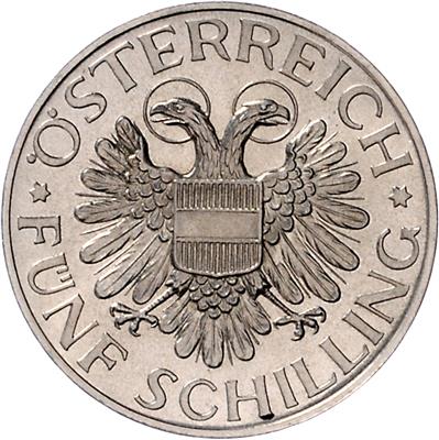 5 Schilling 1935, =15,01 g=, (min, Fleck neben der Madonna)Erstabschlag/PP - Mince a medaile