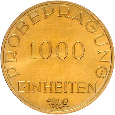 Einheitenprobe Medailleur Welz GOLD - Coins and medals