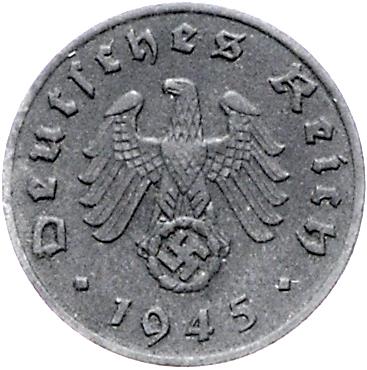 1 Rpf 1945 E, Muldenhütten. Jaeger 369. =1,77 g= III+/III - Coins and medals