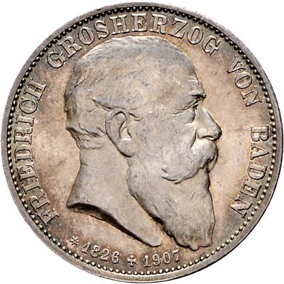 Baden, Friedrich I. 1856-1907 - Mince a medaile