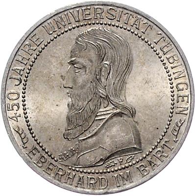 3 Reichsmark 1927 F. Tübingen,450 Jahre Universität. Jaeger 328. =14,98 g= (unger.) II - Coins and medals