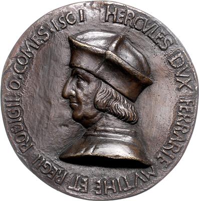 Hercules I. d'Este, Herzog von Ferrara - Mince a medaile