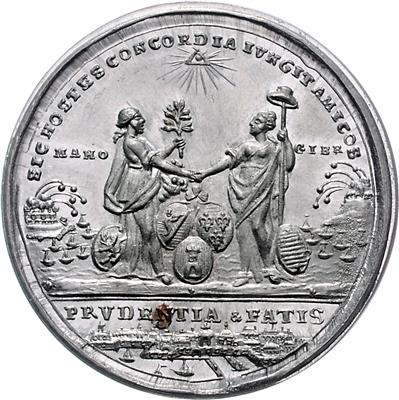 Unabhängigkeit der U. S. A., Friedensschluss zwischen Frankreich, Spanien, England, Holland und den U. S. A - Monete e medaglie