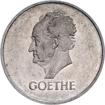 (2 Stk.) 3 RM 1932 G und J. Johann Wolfgang Goethe, 100 Todestag. Jaeger 350. (ungereinigt) II- - Monete e medaglie