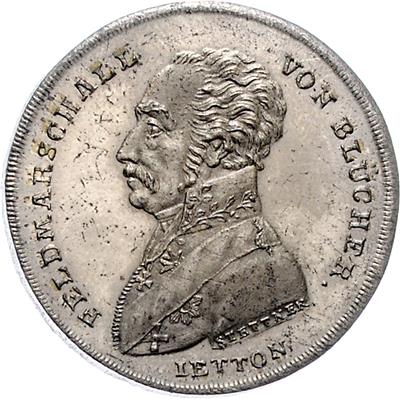 (2 Stk.) FM Blücher/ Napoleonica - Münzen und Medaillen