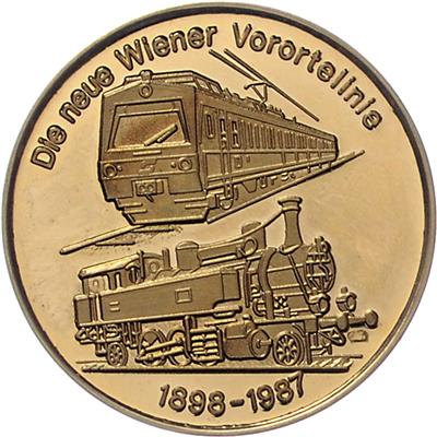 Die neue Wiener Vorortelinie/3 Jahre VOR Betrieb GOLD - Monete e medaglie