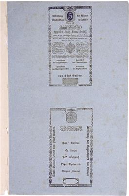 Formular und Erlass für 5 Gulden "1. Juni 1806" - Coins, medals and paper money