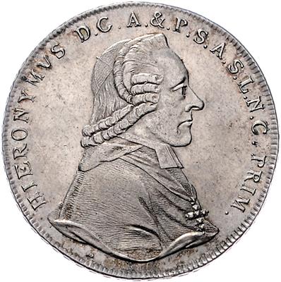 Hieronymus Graf Colloredo - Mince, medaile a papírové peníze