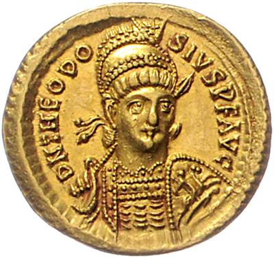 Theodosius II. 402-450 GOLD - Münzen, Medaillen und Papiergeld