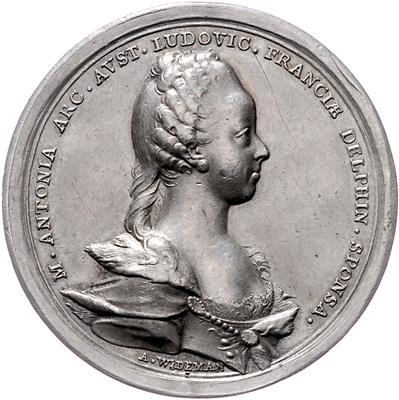 Vermählung Erzherzogin Maria Antonias (Marie Antoinette) mit dem Dauphin 1770 - Mince, medaile a papírové peníze