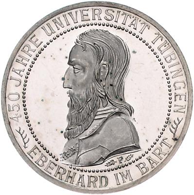 3 Reichsmark 1927 F, 460 Jahre Universität Tübingen, J. 329, =14,81 g=, (Kr.) offene PP - Münzen, Medaillen und Papiergeld