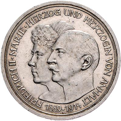 Anhalt, Friedrich II. 1904-1918 - Münzen, Medaillen und Papiergeld