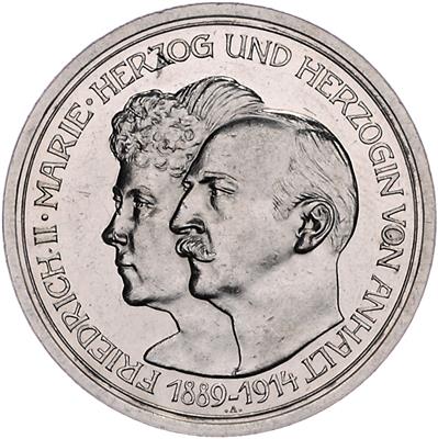 Anhalt, Friedrich II. 1904-1918 - Münzen, Medaillen und Papiergeld