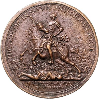 Bronzegußmedaille auf die Schlacht von Poltava am 27.6.1709 - Monete, medaglie e cartamoneta