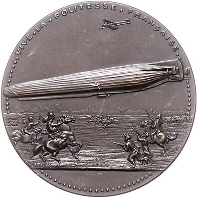 Luftschifffahrt, Notlandung des Zeppelin Z XVI in Luneville - Mince, medaile a papírové peníze