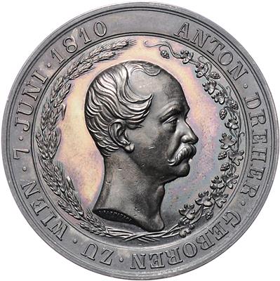 Anton Dreher, Brauereibesitzer in Klein-Schwechat - Münzen, Medaillen und Papiergeld