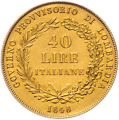 Aufstände/Revolutionen 1848/1849 GOLD - Coins, medals and paper money