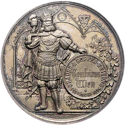 Brauerei und Hopfenzeitung "Gambrinus" Wien - Coins, medals and paper money