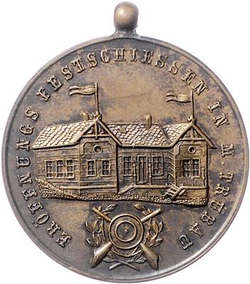 Eröffnungs Festschießen in Mährisch Trübau am 16. September 1883 - Mince, medaile a papírové peníze