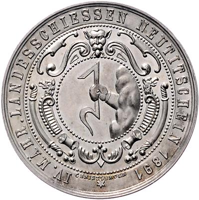 IV. mährisches Landesschießen in Neutitschein 1891 - Münzen, Medaillen und Papiergeld