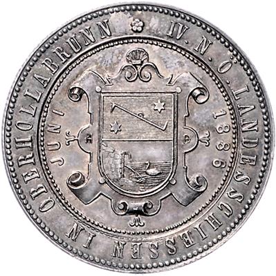 IV. NÖ Landesschießen in Oberhollabrunn vom 27. Juni bis 4. Juli 1886 - Coins, medals and paper money