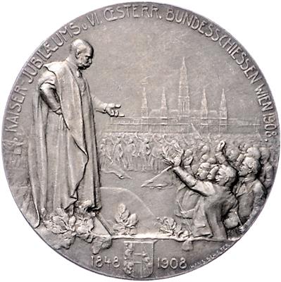 Kaiserjubiläums- und VI. Österreichisches Bundesschießen in Wien vom 28. Juni bis 7. Juli 1908 - Münzen, Medaillen und Papiergeld