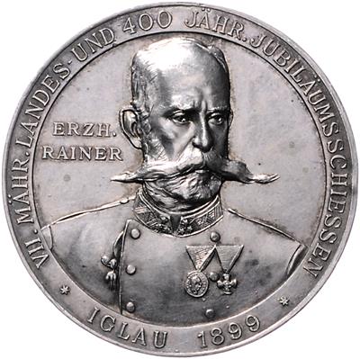 VII. mährisches Landes- und 400jähriges Jubiläumsschießen in Iglau unter dem Protektorat von Eh. Rainer 1899 - Münzen, Medaillen und Papiergeld