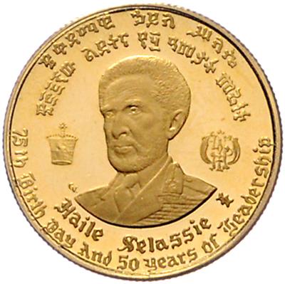 Äthiopien, Haile Selassie 1930-1936 und 1941-1974 GOLD - Münzen, Medaillen und Papiergeld