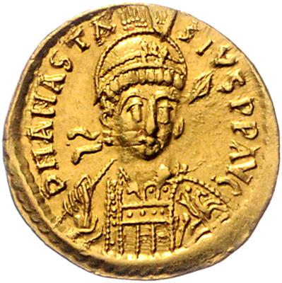 Anastasius 491-518 GOLD - Münzen, Medaillen und Papiergeld