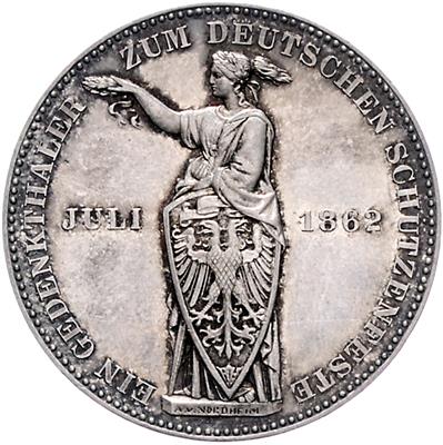 Deutsches Schützenfest in Frankfurt 1862 - Mince, medaile a papírové peníze