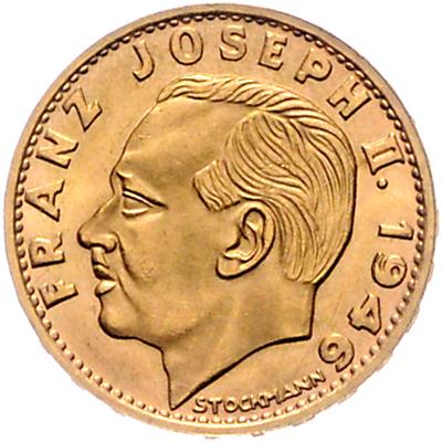 Franz Josef II. 1938-1989 GOLD - Coins, medals and paper money