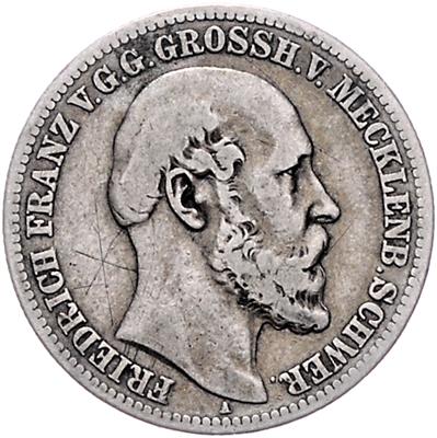 Mecklenburg-Schwerin, Friedrich Franz II. 1842-1883 - Monete, medaglie e cartamoneta