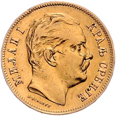 Milan I. 1882-1889 GOLD - Mince, medaile a papírové peníze