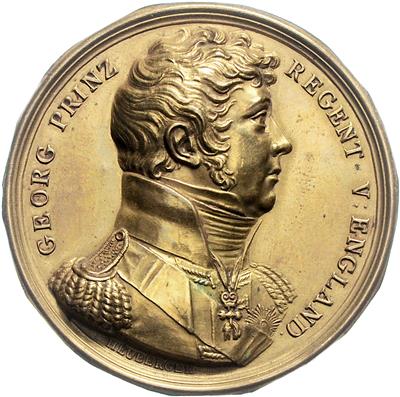 Wiener Kongreß/ Napoleonische Kriege- George Prinz Regent von England, der spätere George IV. (König 1820-1830) - Monete, medaglie e cartamoneta