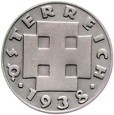 5 Groschen 1938, Wien; =2,92 g=III- - Münzen, Medaillen und Papiergeld