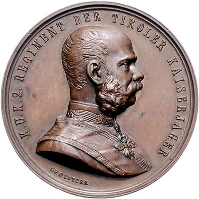 Fahnenweihe des k. u. k. 2. Regiments der Tiroler Kaiserjäger in Wien am 21. Juli 1895 - Mince, medaile a papírové peníze