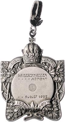 Kaiserschießen zum 70. Geburtstag von Kaiser Franz Josef I. in Admont im August 1900 - Mince, medaile a papírové peníze